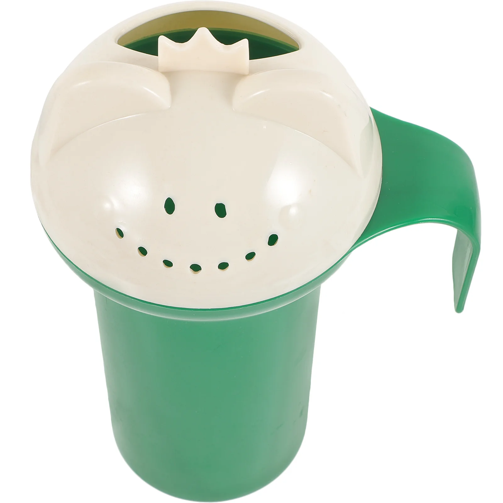 Cuchara de agua para baño de bebé, taza de enjuague de champú duradero y grueso con dibujos de rana, Bailer de ducha para lavado de cabello para niños, patrón verde