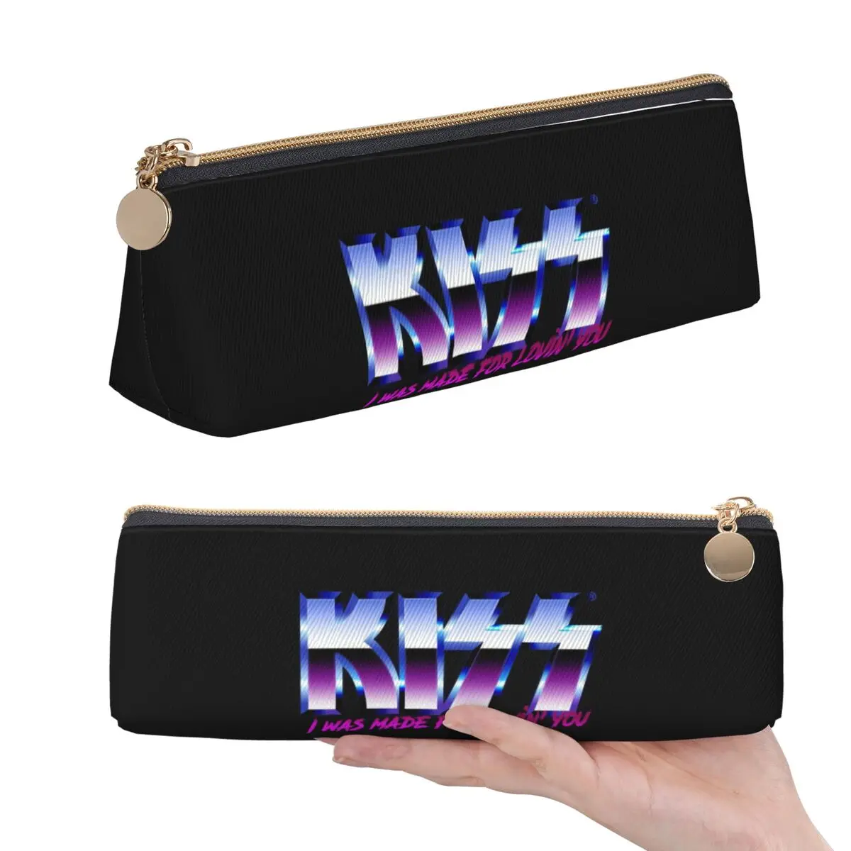 Kiss Rock Band Retor Federmäppchen für Jungen und Mädchen, Geschenke, Stiftbox, Bleistiftbeutel, Schreibwaren, Stifthalter, Tasche