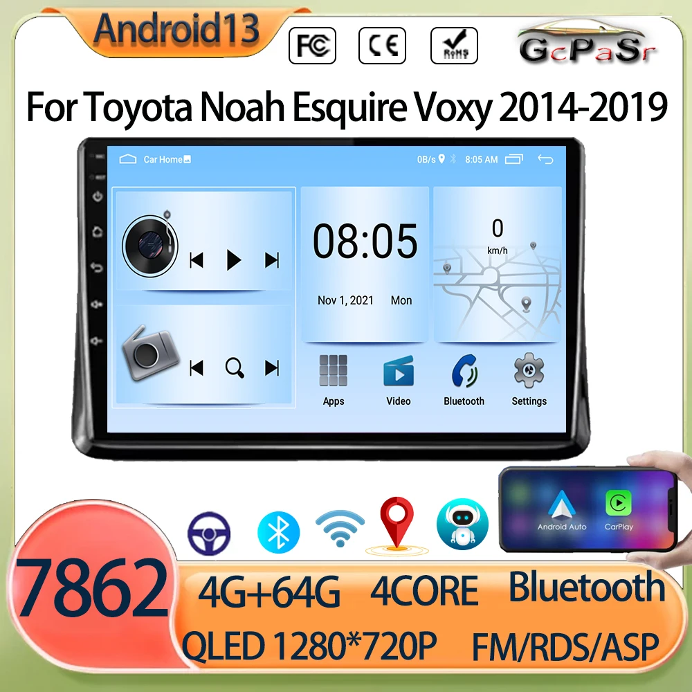 

10 Inch For Toyota Noah Esquire Voxy 2014-2019 Car Radio Multimedia Player GPS Navigation Android Auto Carplay BT No 2din DVD