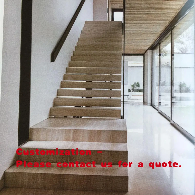 custom.Wall Mounted Floating Staircase Wooden Treads Clean Contemporary Look Open Plan Houses