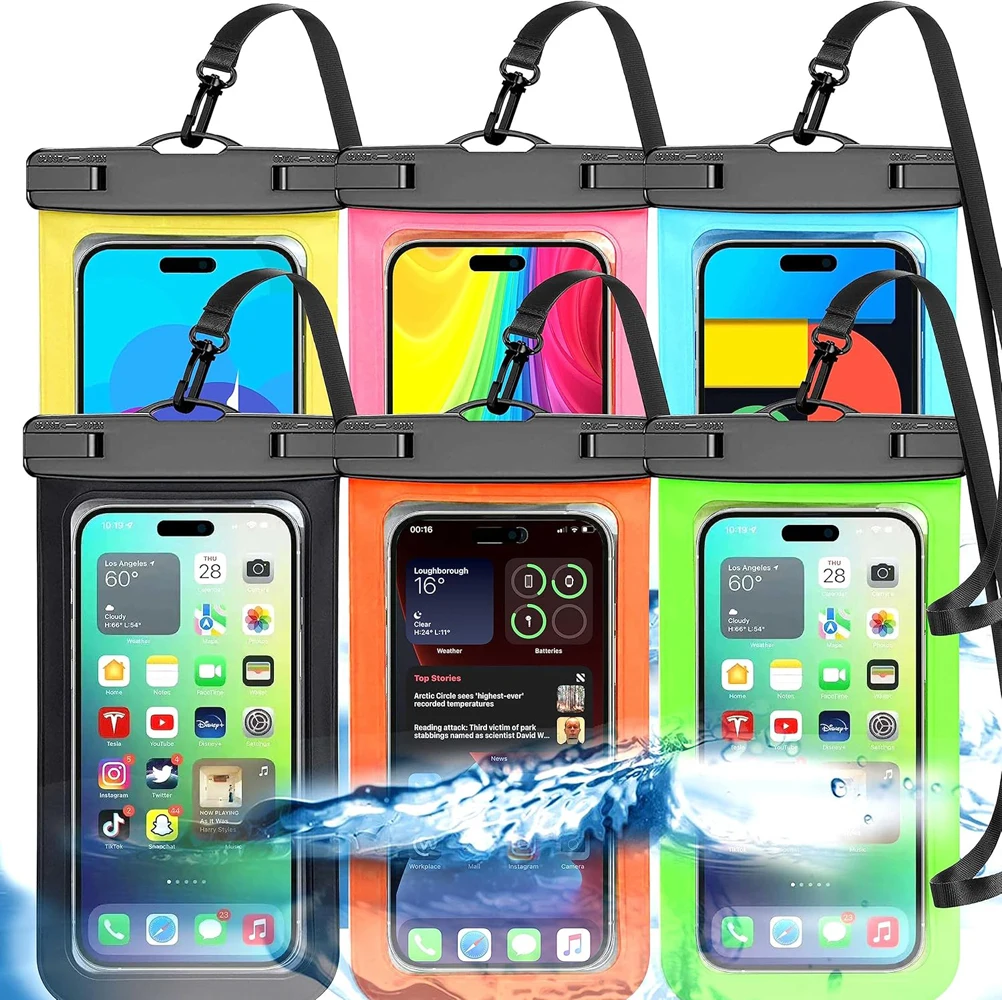 Capa de telefone à prova d'água para natação, bolsa seca subaquática para iphone, huawei, samsung, xiaomi, smartphone, capa transparente, bolsa universal