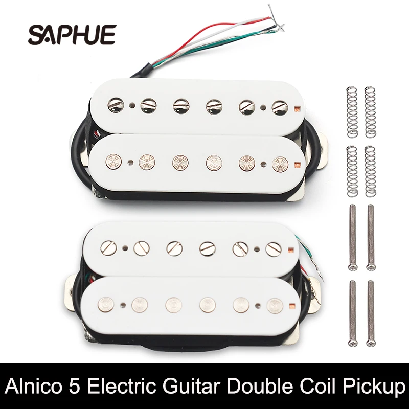 

Alnico-Electric Guitar Pickup, Humbucker, Double Coil Pickup, Alnico V Neck and Bridge, Guitar Parts, White