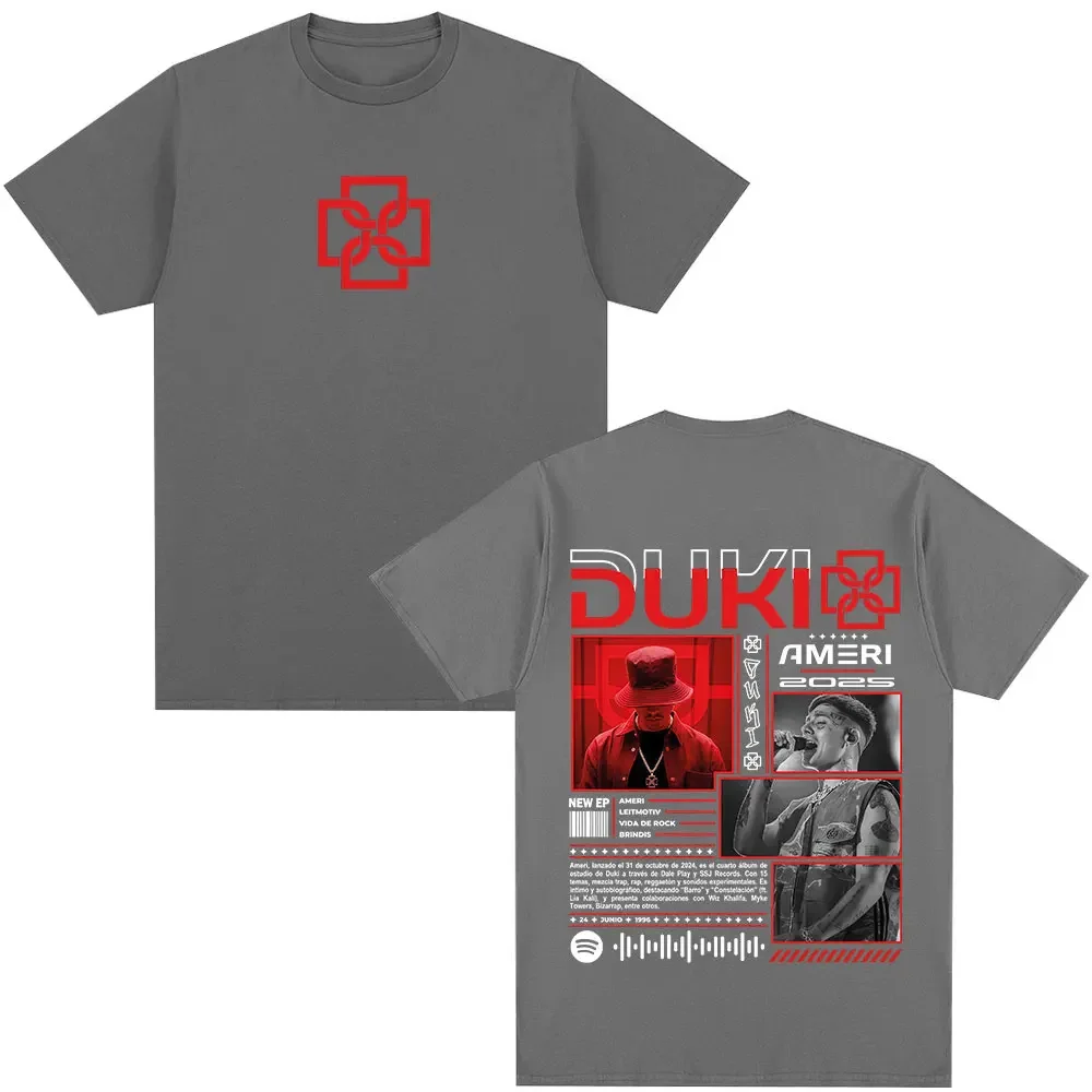 مغني الراب دوكي أميري جولة حول العالم 2025 ميرش تي شيرت الرجال النساء موضة الهيب هوب تي شيرت تقليدي القطن عادية كم قصير تي شيرت #4