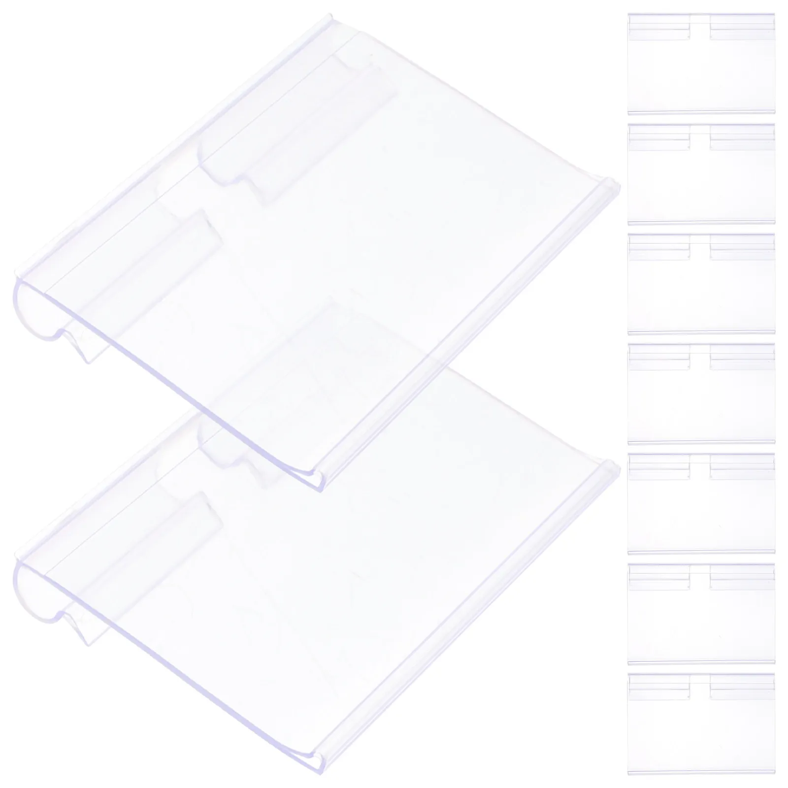 

50 шт. прозрачных держателей для ценников, устойчивые подставки для табличек, этикетки для полок, ценники для супермаркетов и магазинов, маркетинговые ценники