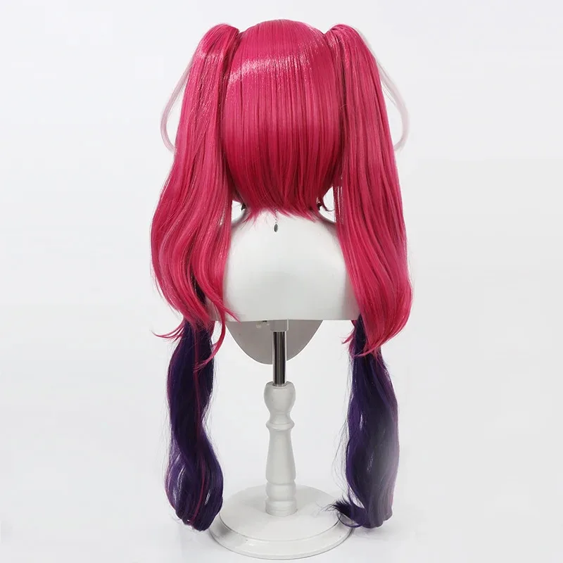 

CyGame Hazbin Velvette Cosplay Anime Hotel Velvette Cosplay Wig Purple Red White Mixed Double Ponytail Heat Resistant Synthetic