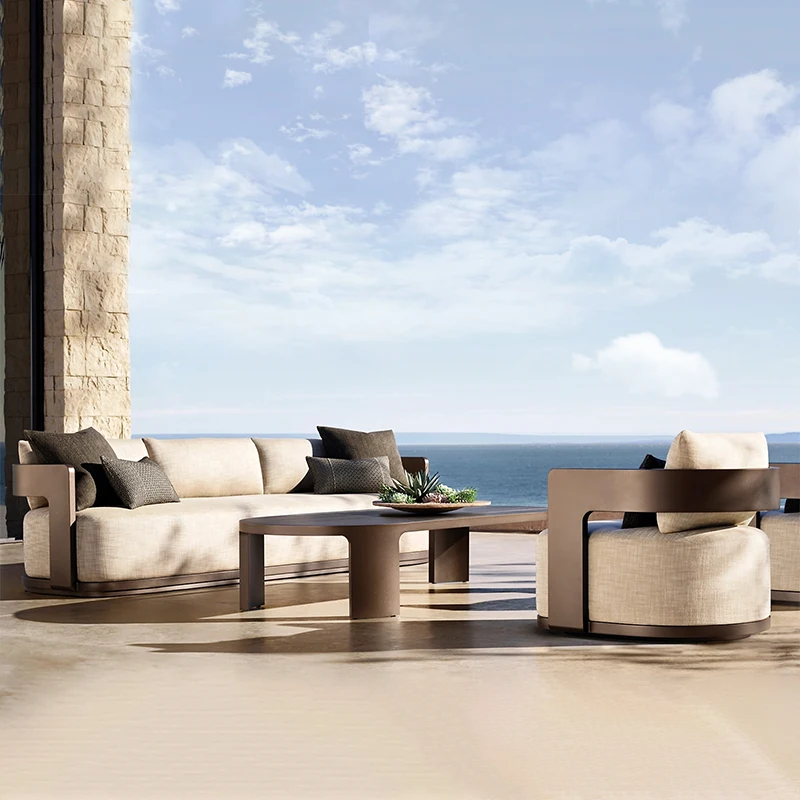 

Luxury Modern Outdoor Aluminum Patio Furniture Set Garden Sofa with Sample Seat for Parks Villas Courtyards Apartments Gardens