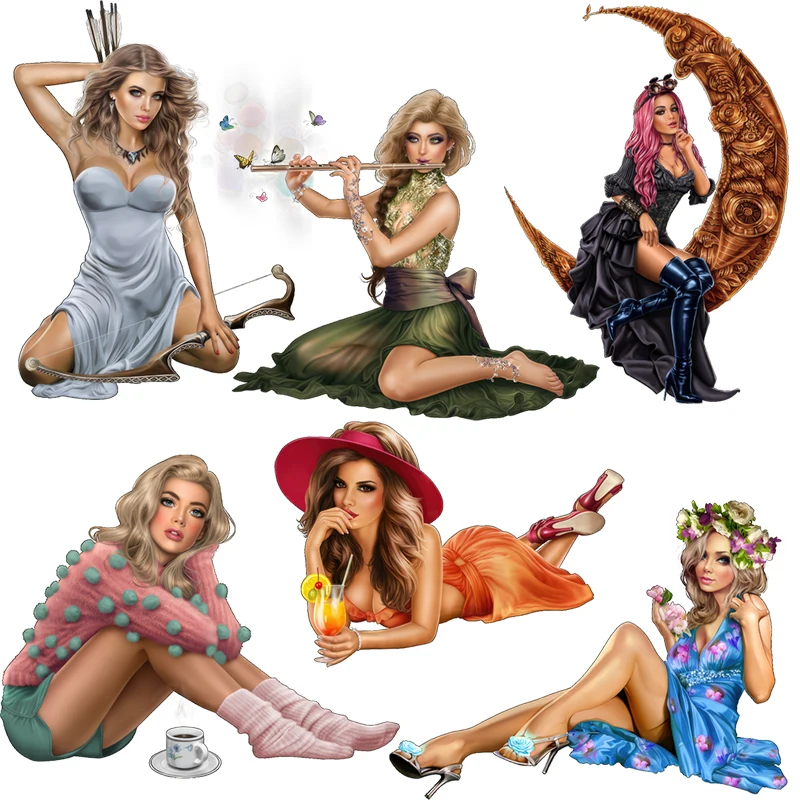 Three Ratels CA123 Beautiful fashion girl art  wall stickers for home decoration car decals self-adhesive