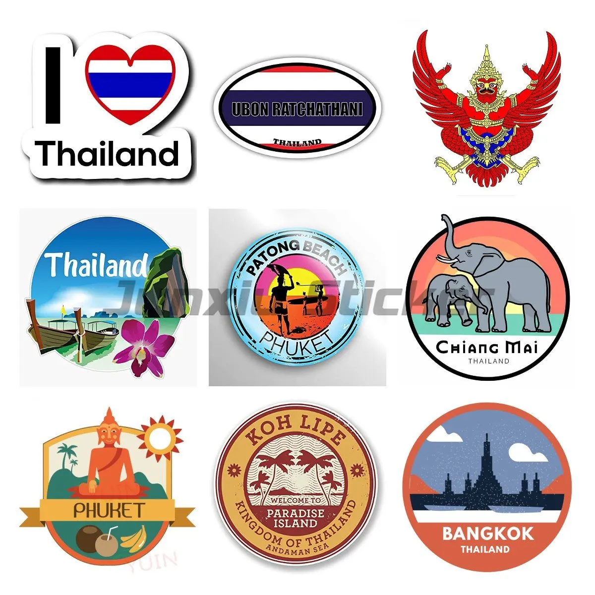 Thailand National Flag Garuda Emblem of Thailand Red Bird Car Sticker Funny Colorful Auto Automobile Decals Car-styling Decal