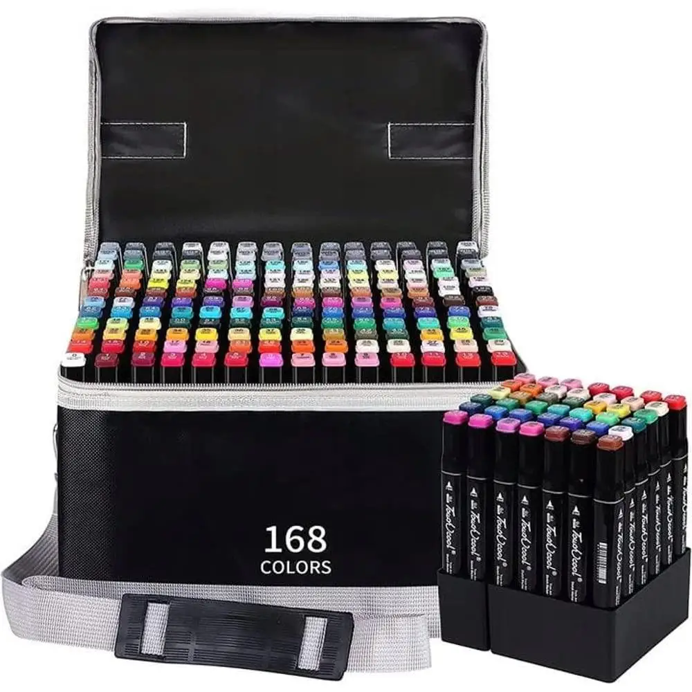 168 Permanent TOUCH Markers SET, Student Double-ended Marker SET, Markers for Bookmarks, Drawing, Painting, Sent From Spain