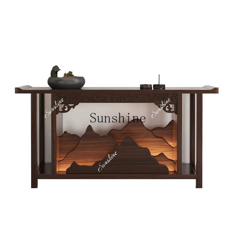 New Chinese-style solid wood entrance table against the wall corridor table  FT