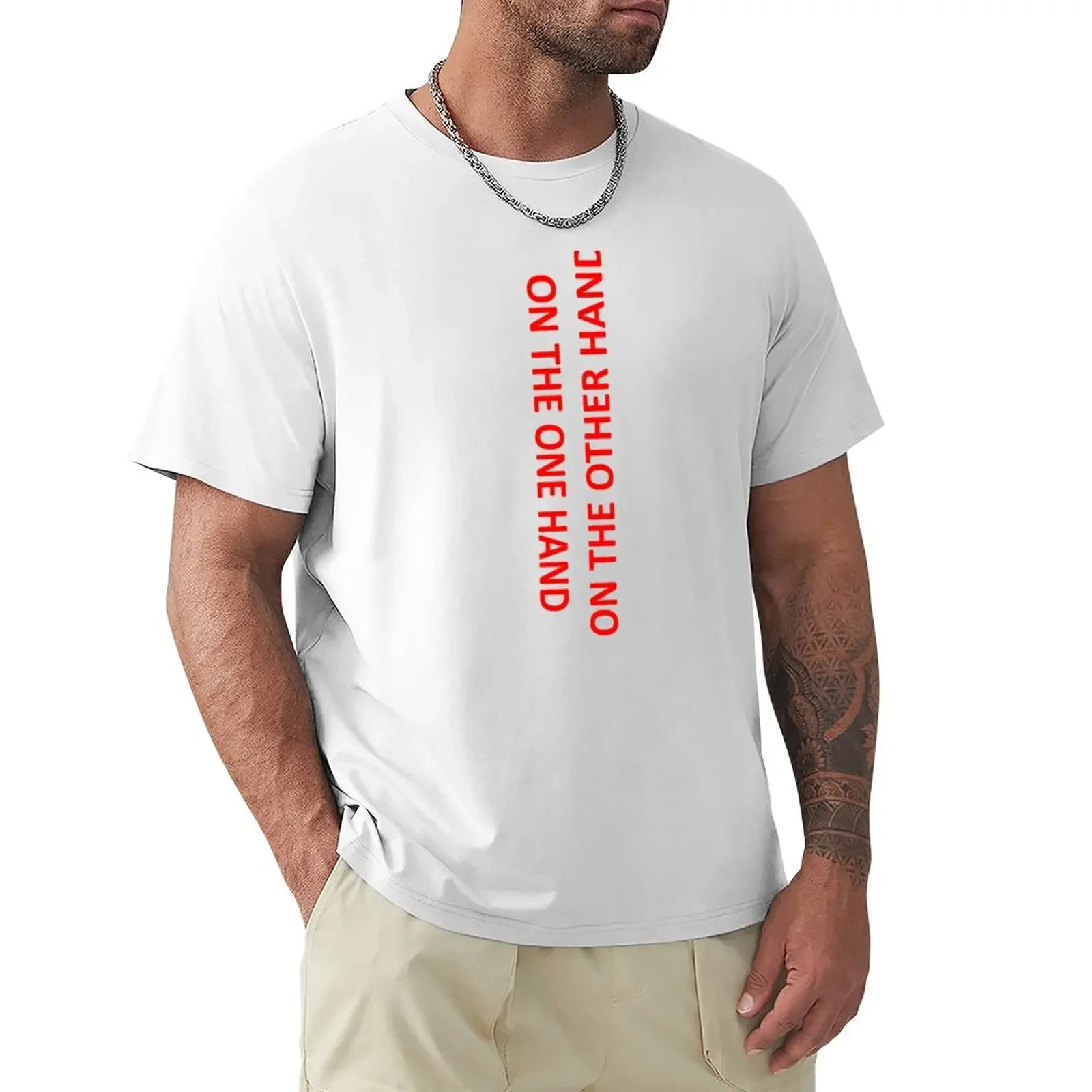 On the one hand, on the other hand beautiful female face drawing by CoolCleverCute (text only red) T-Shirt