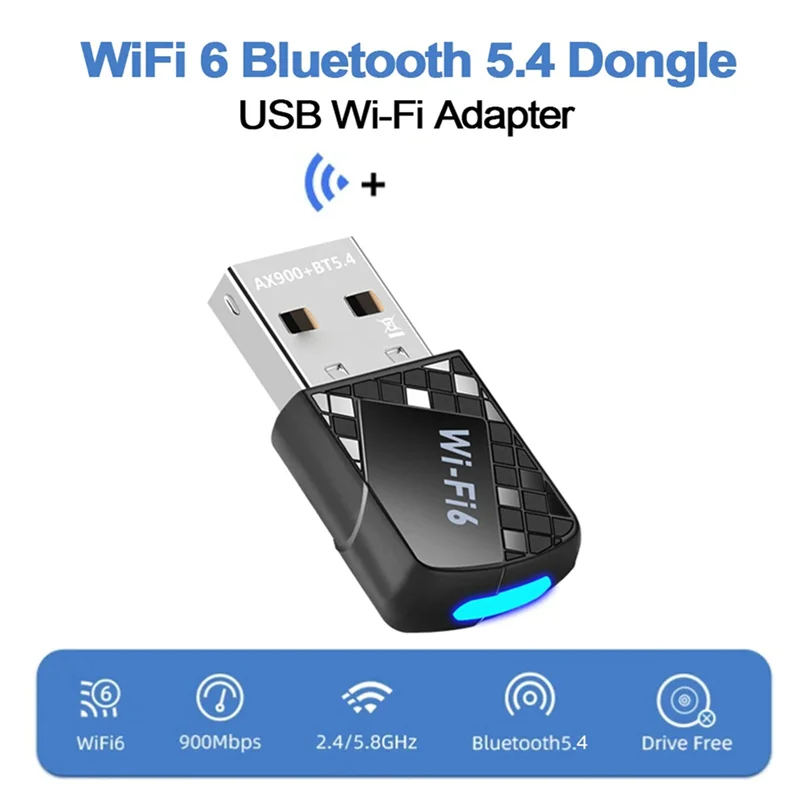 AS95-2X AX900 USB Wi-Fi 6 Bluetooth 5.4 адаптер 2в1 ключ двухдиапазонный сетевой беспроводной приемник 2,4G и 5 ГГц БЕСПЛАТНО ДРАЙВЕР