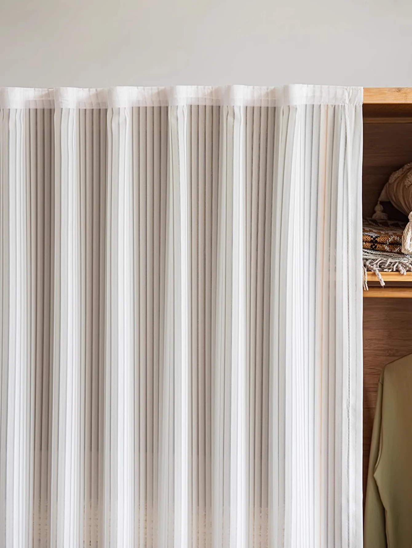 1PC Wardrobe Adhesive Anti-Dust Curtain for Living Room and Kitchen with Magic Tape Window Curtain for Dustproof