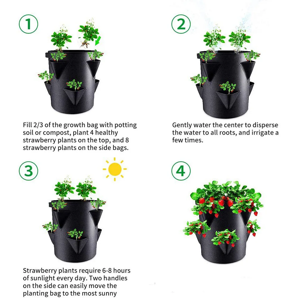 Strawberry Planting Bag with Reinforced Handle, Suitable for Balconies and Courtyard Gardens gallery 1