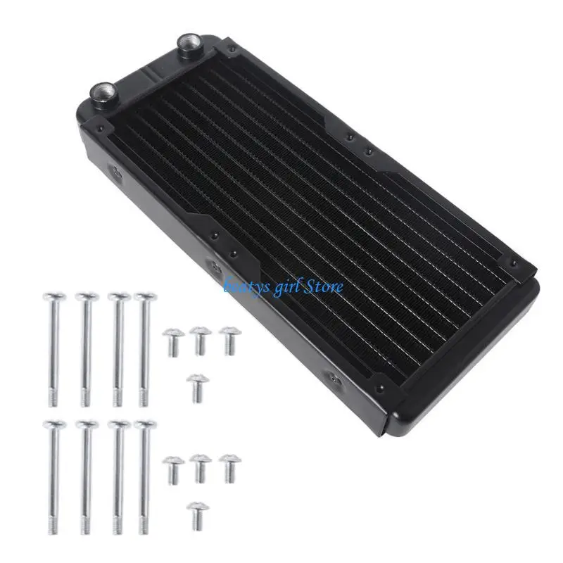 C7AB Water Cooling Computer Radiator 10 Pipe Aluminum Heat Exchanger Liquid Cooling Heat Sink for CPU Water Cool System