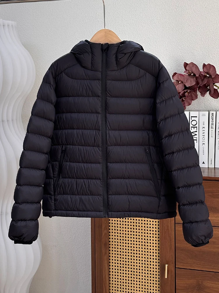 Casual All Match Women's Lightweight Down Jacket Winter Solid Color Hooded Thick Coats Daily Commuting Long Sleeved Top