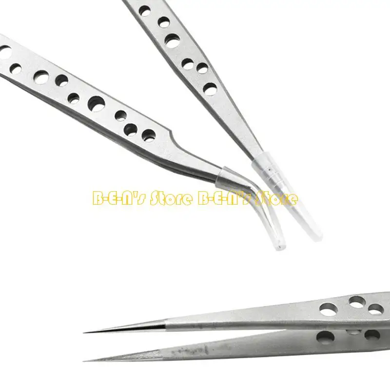 Y1AD Electronics Industrial Tweezers Anti-static ESD Curved Straight Tip