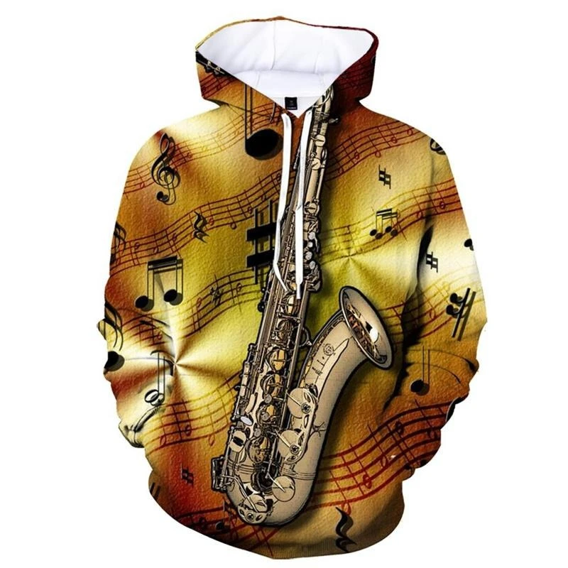 Retro 3D Printing Sachs Pattern Pullover Hoodie Men's Popular Music Long Sleeve Hoodies Harajuku Street Culture Sweatshirt Coat