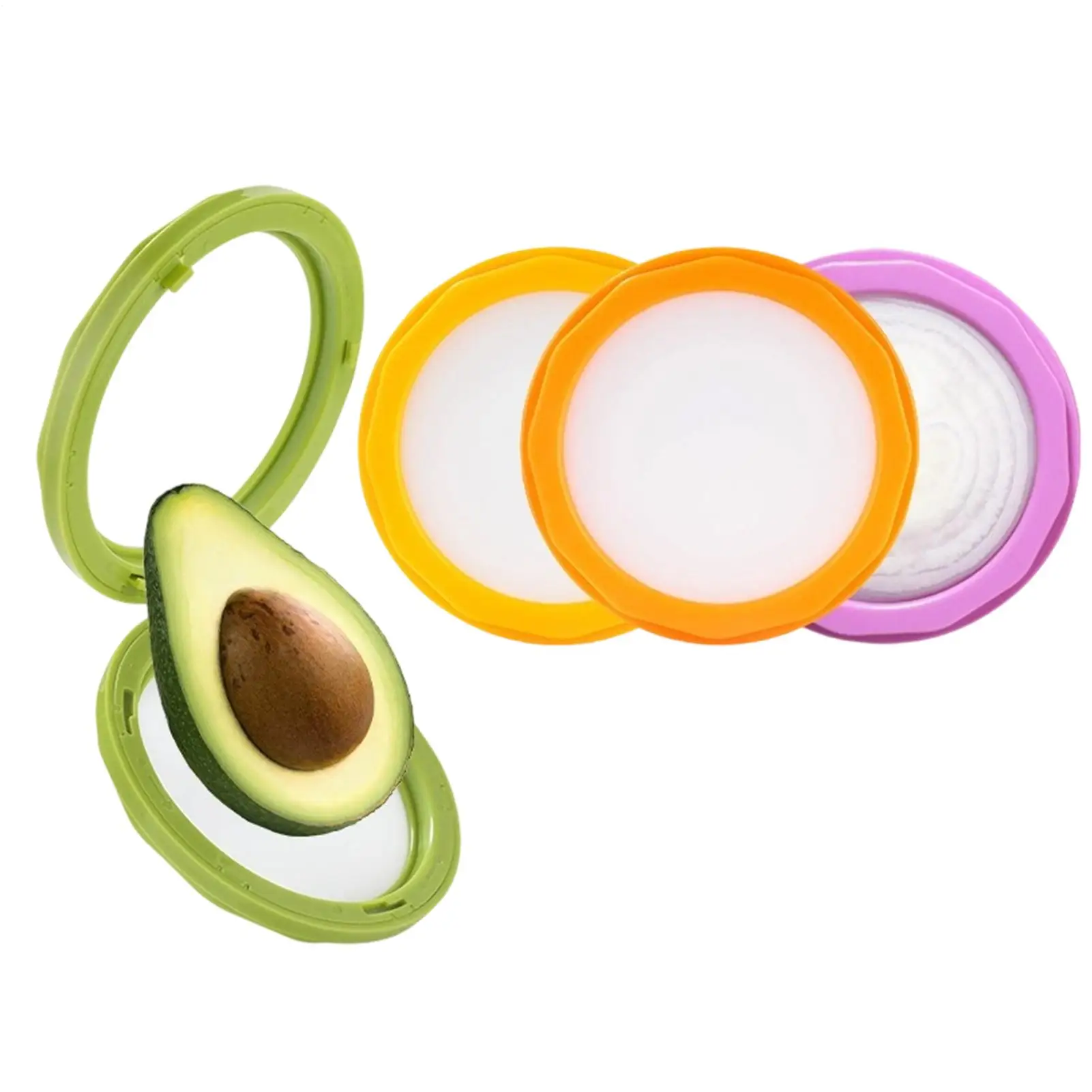 Avocado Saver 4-Piece Reusable Leak-Proof Onion Keeper Fruit Storage Containers for Home Refrigerator Food Vegetables Tomato