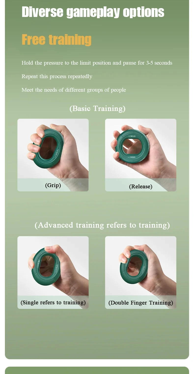 Silikon Finger Greifer Ring Hand Muskel Stärker Ring Handgelenk Finger Trainer Übung Karpal Expander Workout Fitness gerät – Detail 13
