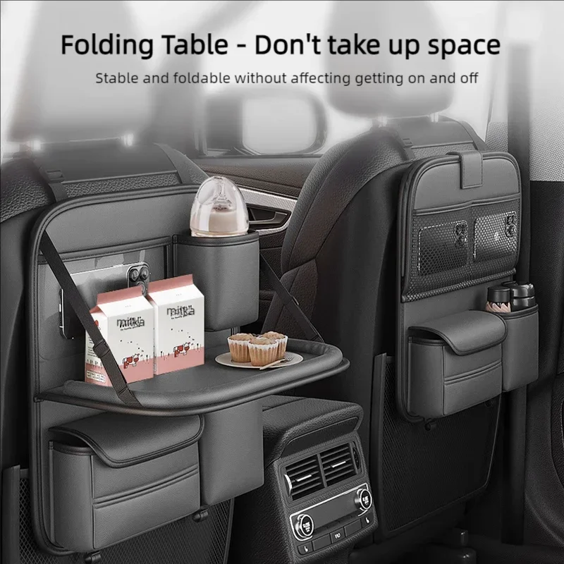 JFBONIN Car Seat Back Storage Bag with Folding Small Table Board - Rear Chair Back Organizer for Vehicle Storage Supplies