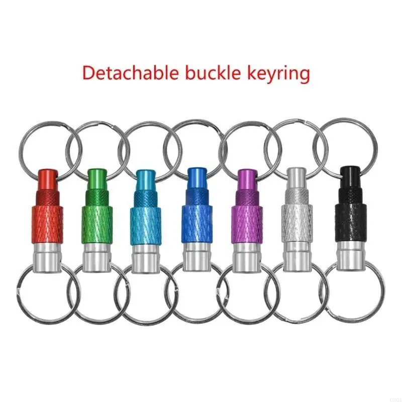 C90A Key Accessory Pull Apart Keychain Separable Detachable Metal Keyrings Double Rings for Students, Professionals