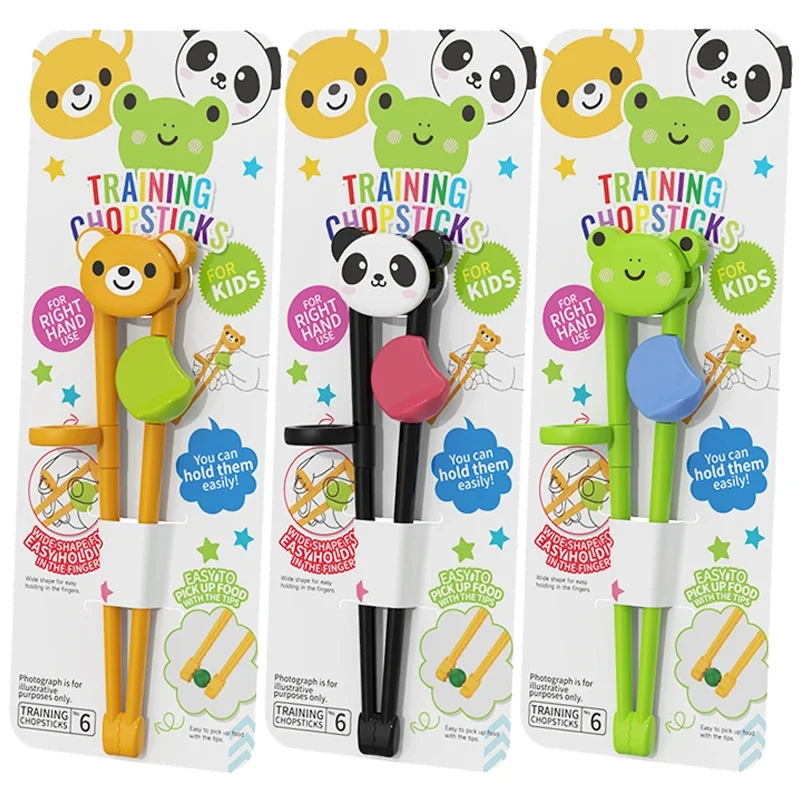 Bacchette per animali dei cartoni animati per bambini Simpatico orso Panda Bacchette per apprendimento elementare Bastoncini per alimenti per