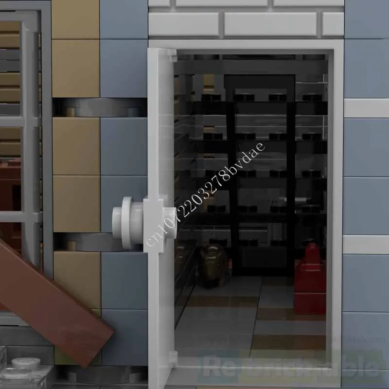 1722 pçs modular abandonado gunshop moc criativo vista de rua modelo blocos de construção arquitetura educação montagem modelo brinquedos presente