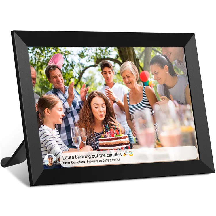 

New Hot Sale 10.1 Inch HD Android Touch Screen Cloud Photo Frame Wooden Frame with 16 Cloud Storage