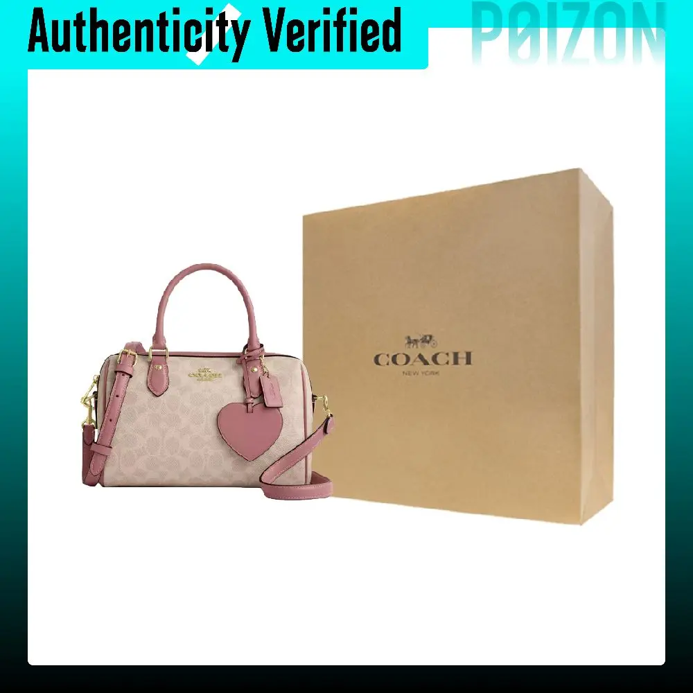 COACH RowanSATCHEL Artificial Leather One Shoulder Crossbody Handbags Medium Women's Light Umber & Pink CDB21-IMY6J