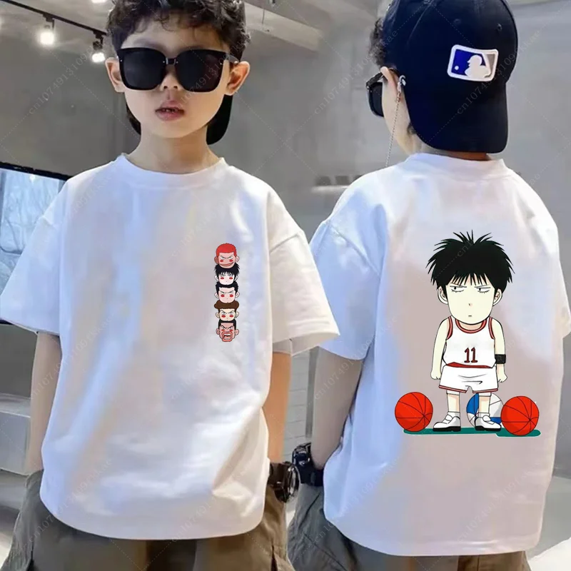 Children T-shirt Sakuragi Hanamichi Kawaii T Shirts Cartoons Casual Clothes Anime Kid Girl Boy Fashion Tops Cotton Streetwears