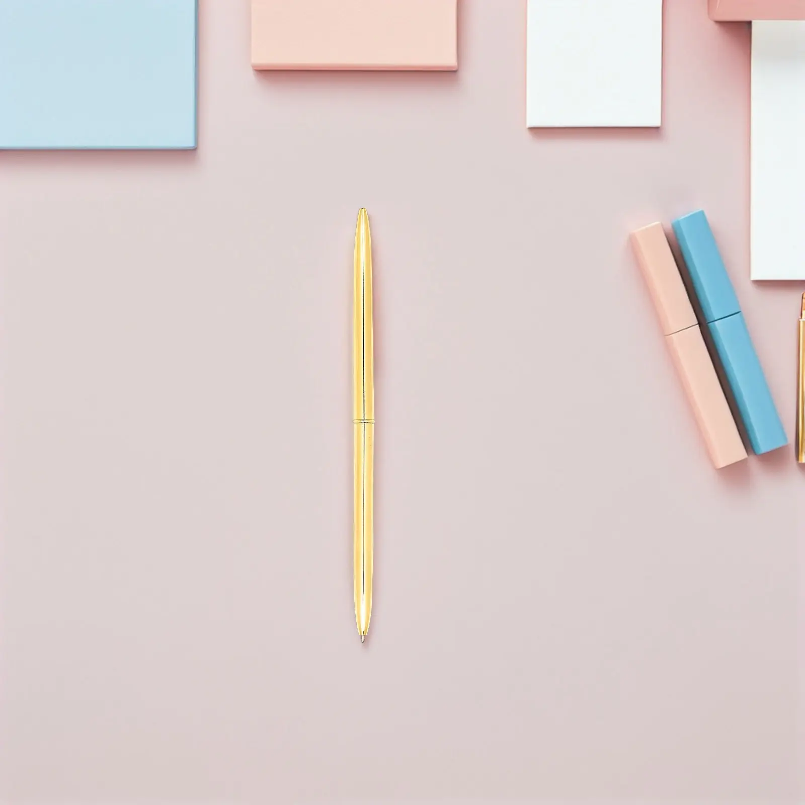 

6Pcs Premium Metal Ballpoint Pen with Dual Heads Twist Action Lightweight Writing Instrument for Office School Gold