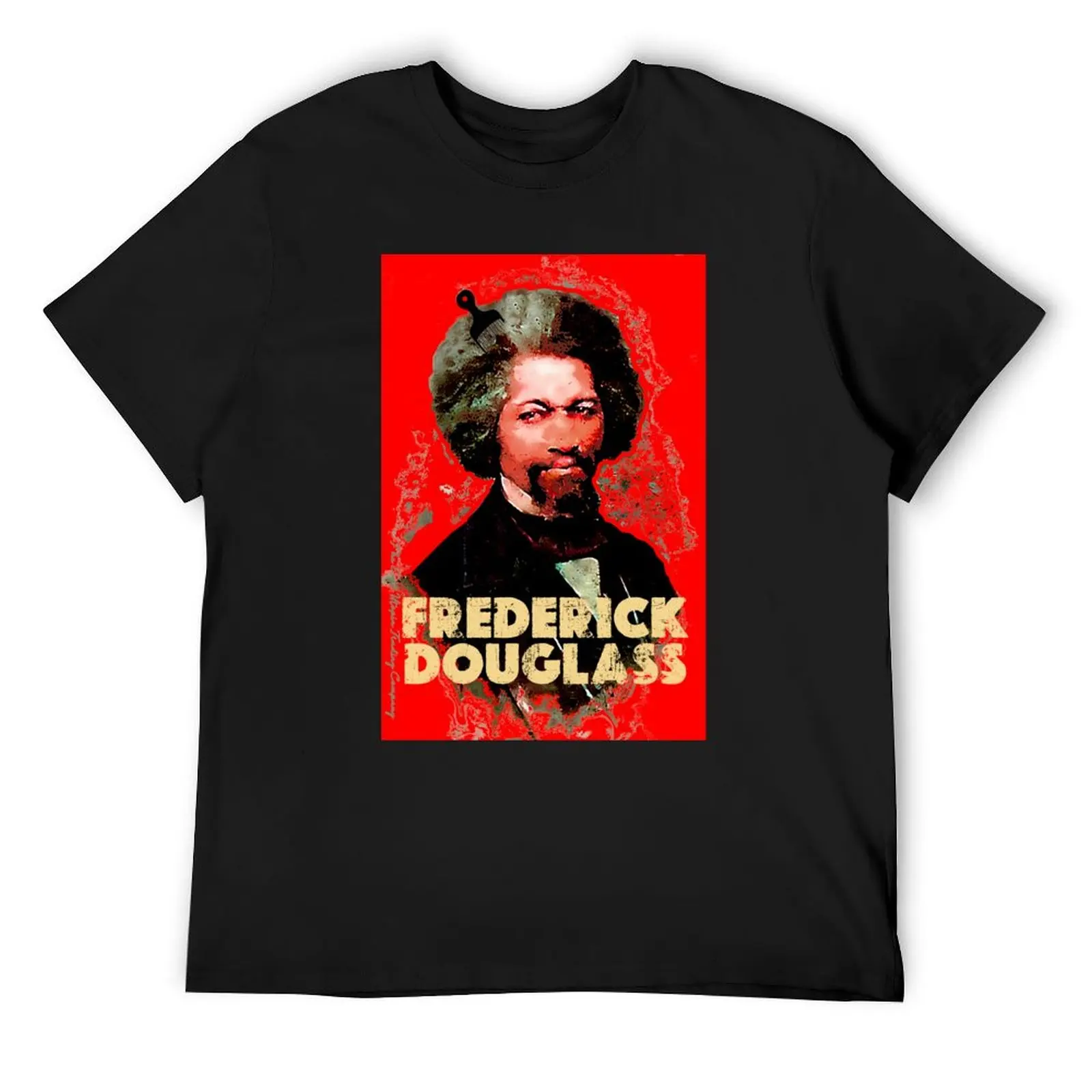 FREDERICK DOUGLASS (afro pick) T-Shirt hippie clothes plus size tops vintage graphic tee mens t shirts