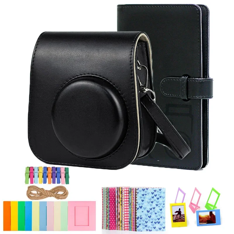Paquete de cámara Fujifilm Instax Mini 11 con estuche/álbum de 96 fotos/10 marcos de fotos colgantes/5 marcos de mesa/20 pegatinas