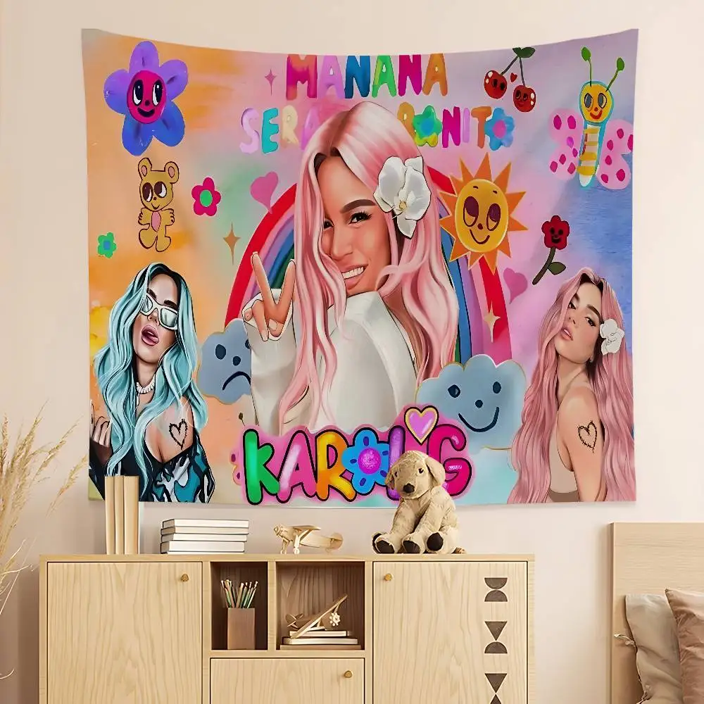Singer K-Karol G Funny Hanging Bohemian Tapestry Hanging Tarot Hippie Wall Rugs Dorm Japanese Tapestry