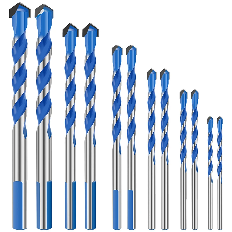 12pcs Carbide Drill Bit Set Fast and Precise Punching for Concrete, Tiles, Mirrors, Glass,Ceramic 6-12mm Drilling Bits Tools