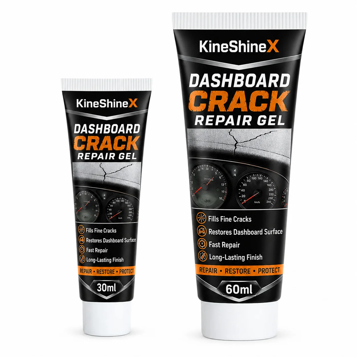 Dashboard Crack Repair Gel 60ml, 2026 New Car Leather Plastic Filler Fast Restore Console Instrument Panel Scratch Fix Tool