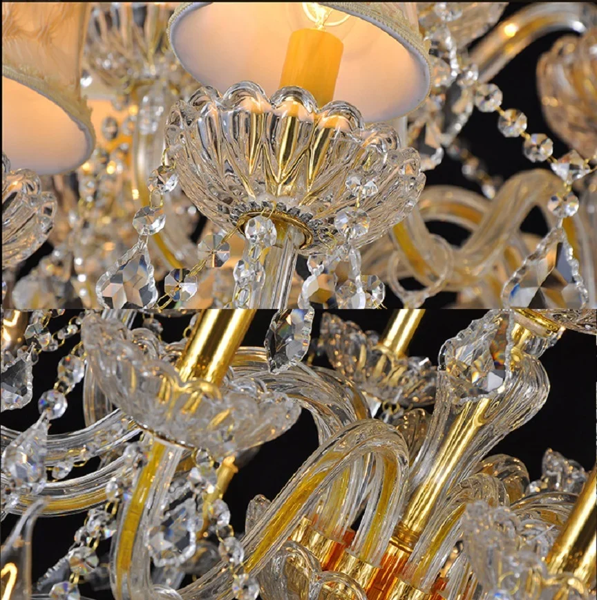 Elegant K9 Crystal Glass Pendant Ceiling Lighting Fixture24 Light Large Big Chandelier