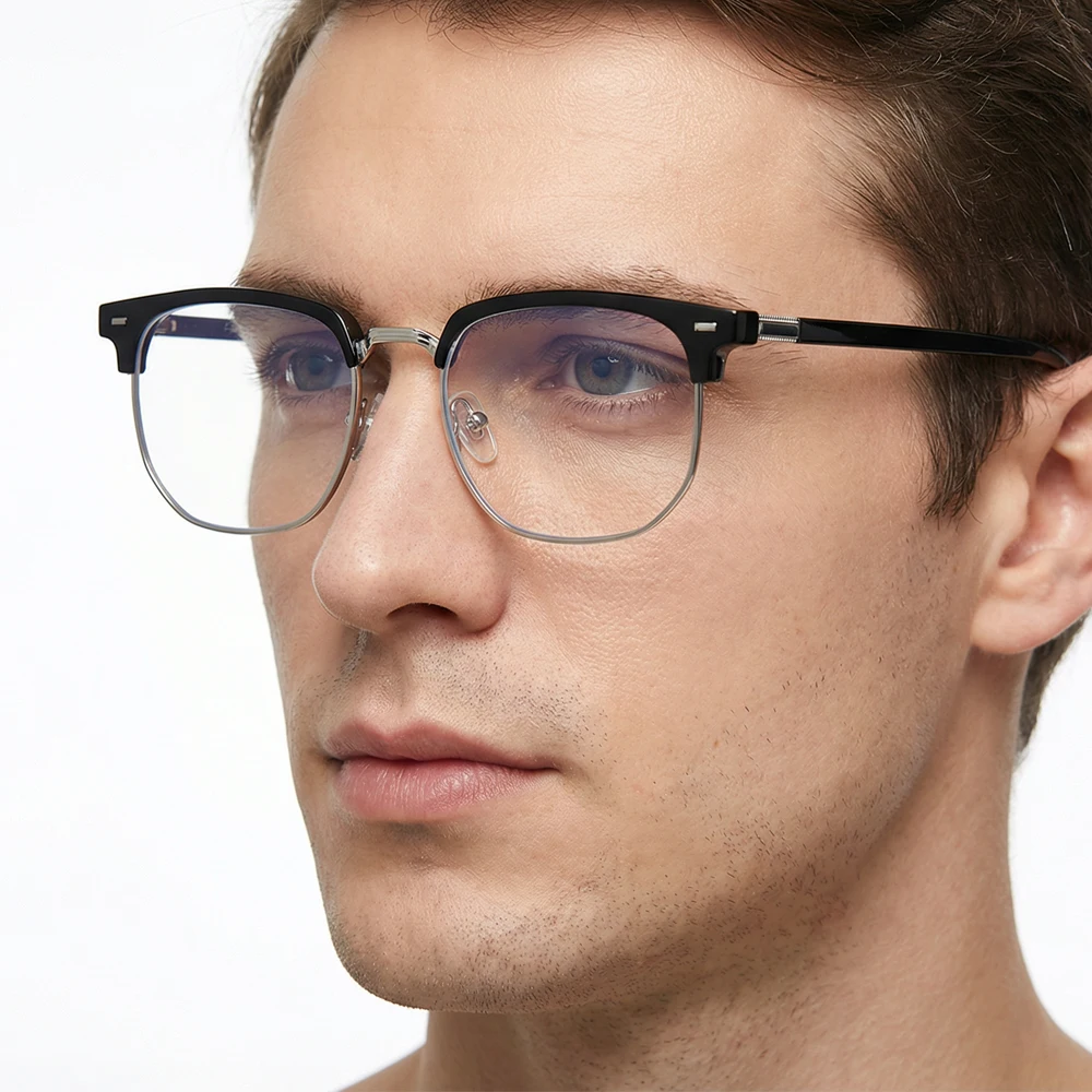 Leichte Augenbrauen-Anti-Blaulicht-Brille für Herren und Damen, klassische blaue Licht-blockierende Brille, modische Computer-Brille – Detail 1