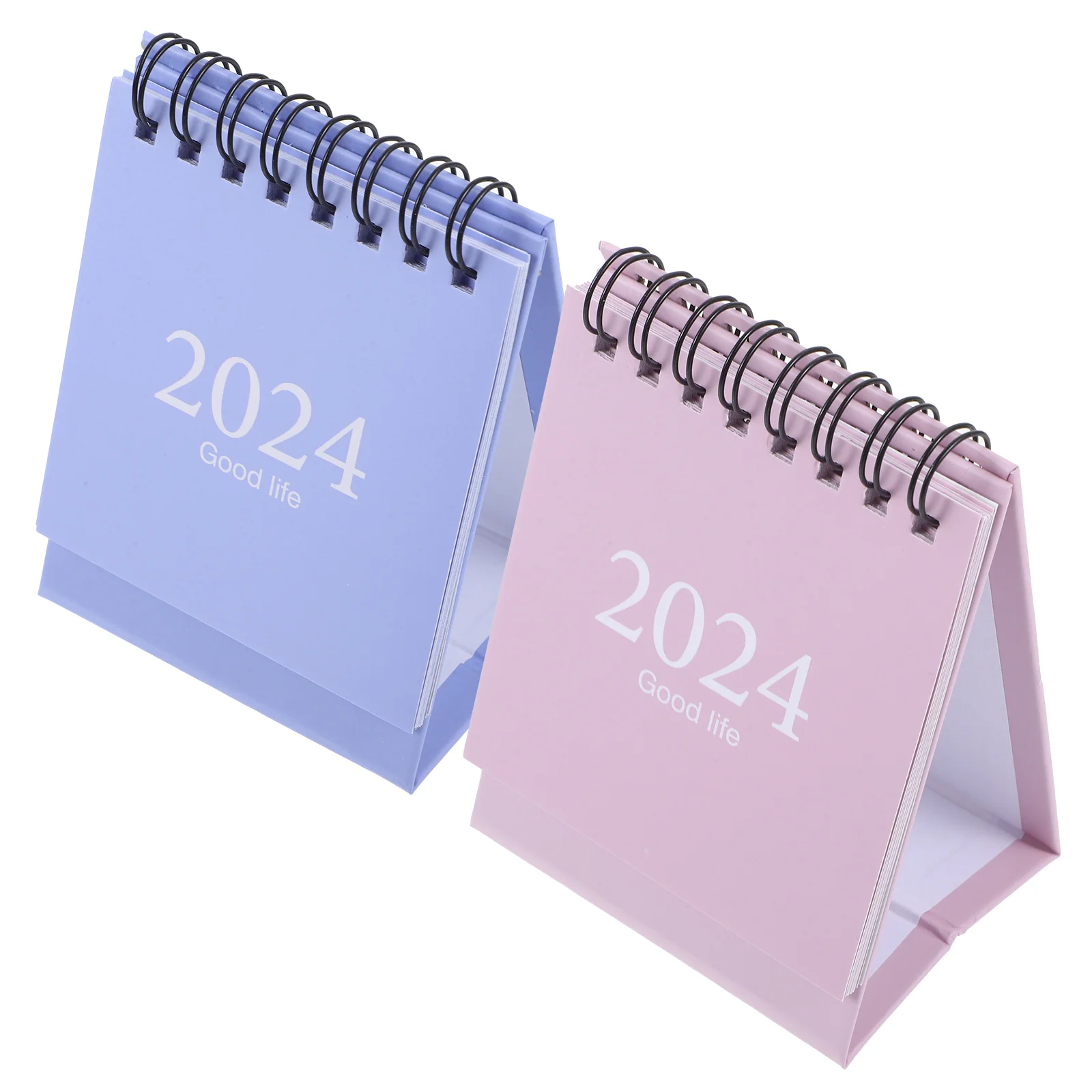 2 Pcs Pocket Calendar 2024 Desk Desktop Daily Use Monthly Turn The Page Mini Large Advent Calendars