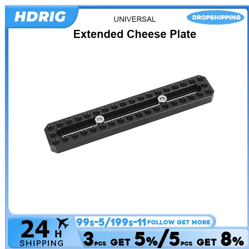 HDRIG  Extended Cheese Plate Camera Easy Baseplate Mounting Light Weight With 1/4inch Thread Holes For Photographic Accessories