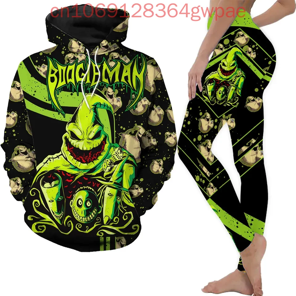 Oogie Boogie Halloween Hoodie and Leggings Women's Set the Nightmare before Christmas Hoodie Yoga Pants Set Disney Tracksuit Set