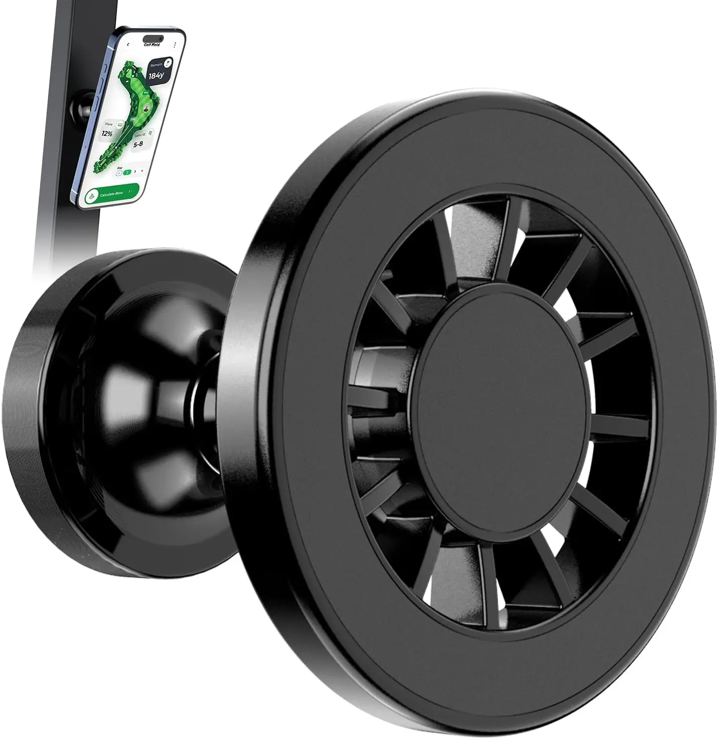 Dual Magnetic Phone Holder 360° Rotating Gym Golf Carts For iPhone 16/15/14/13/12,Phone Mount Fit for Samsung/Android