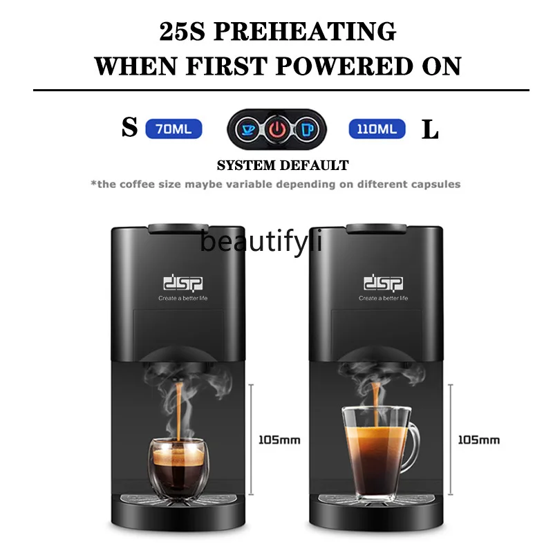 Macchina da caffè a capsule per uso domestico da 1450 W. Piccola macchina da caffè multifunzione a capsule italiane