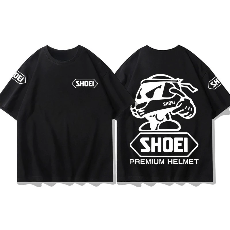 Men's T-shirt Shoei Helmet Off-road Motorcycle T Shirt for Men and Women 2026 Summer Pure Cotton Short-sleeved Riding Suit