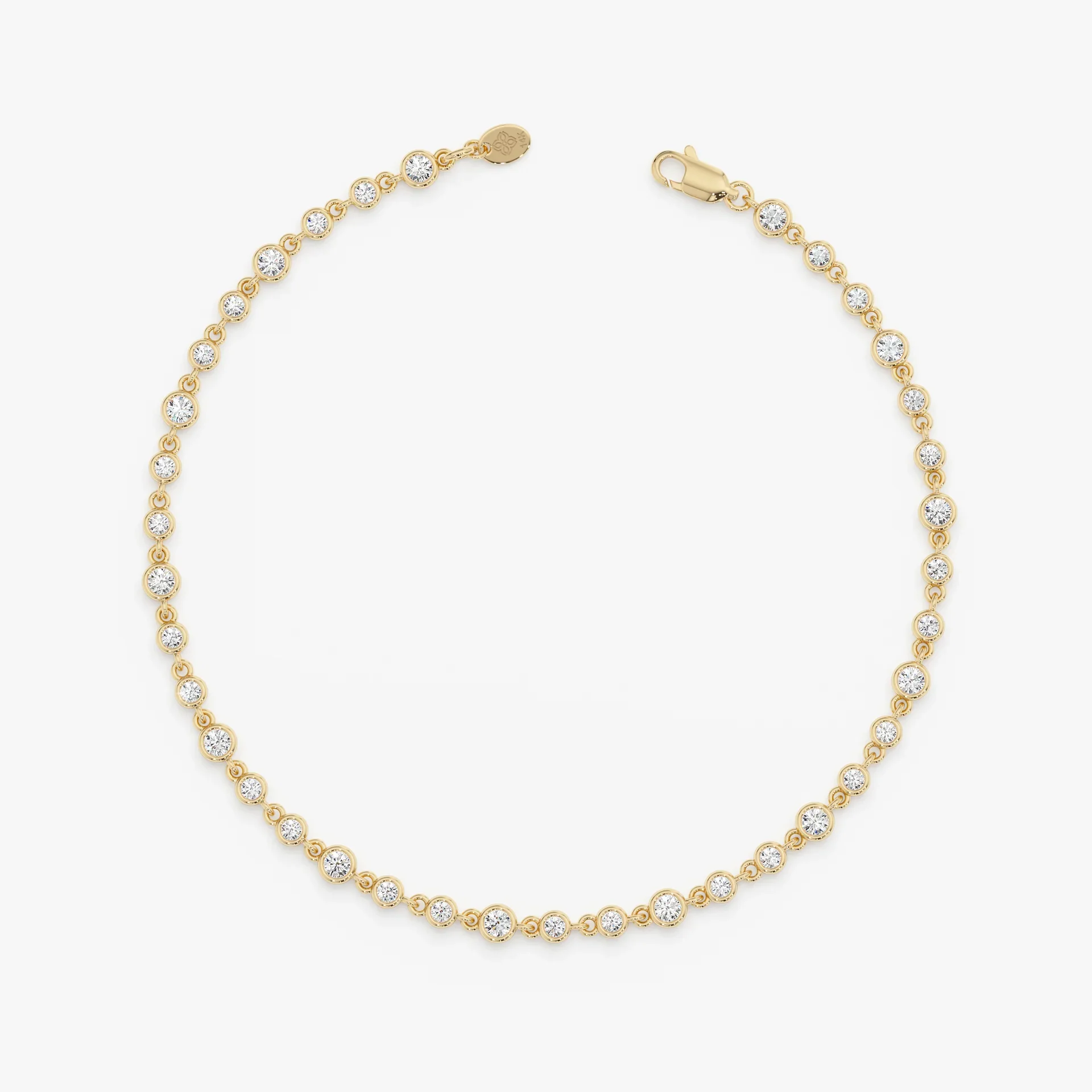 Round Cut Lab Grown Diamond Tennis Bracelet 9K/14K/18K Yellow Gold DEF VS/VVS Lab Diamond Bracelet Fine Jewelry For Women