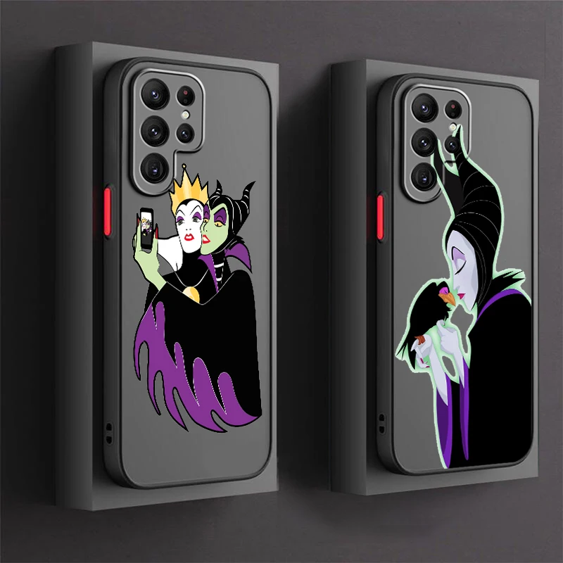 Disney Villain Witch Cool For Samsung S24 S23 S22 S21 Ultra S20 FE S10 Plus Lite 4G 5G Frosted Translucent Cover Capa Fundas