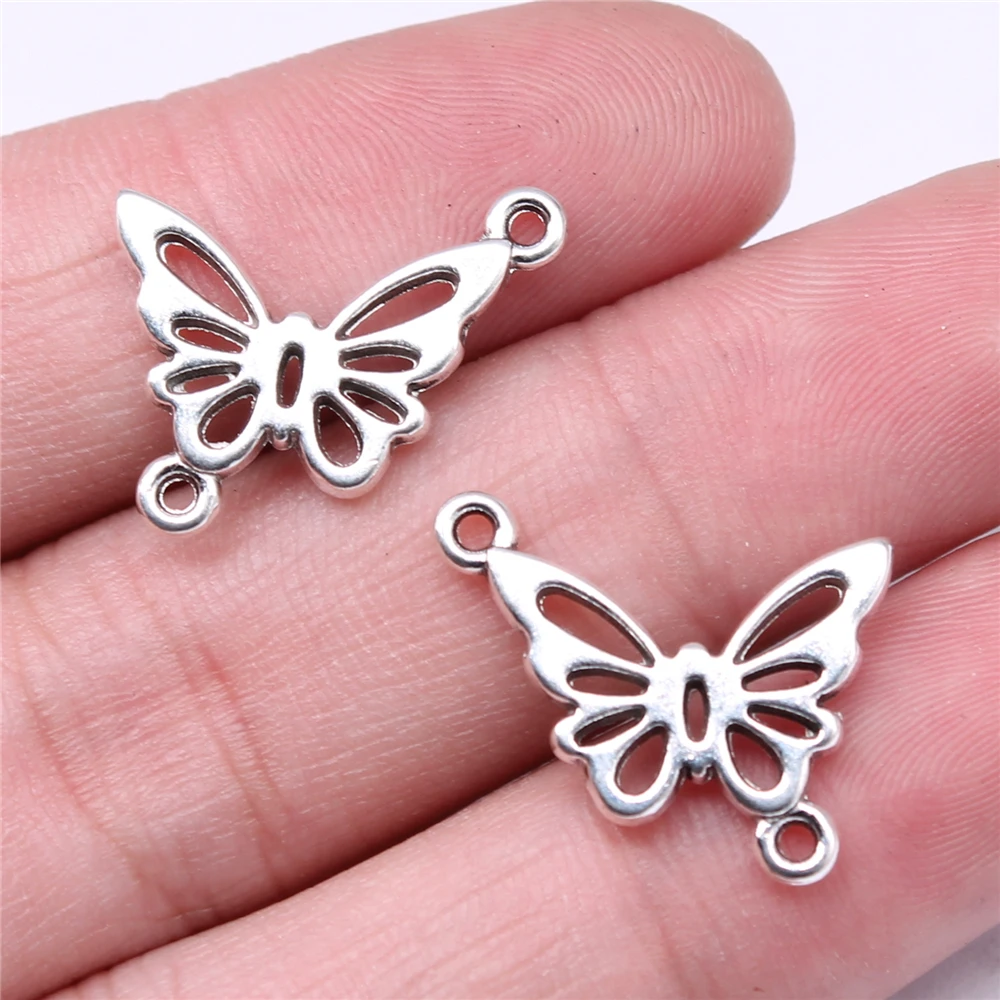 WYSIWYG 20pcs Charms 20x17mm Butterfly Connector Charms For Jewelry Making DIY Jewelry Findings Alloy Charms