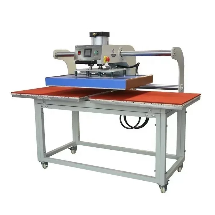 38*38cm Laser Positioning Machine Pneumatic Double Hot Press Double Station Automatic Manual Mode Clothes Press Machine