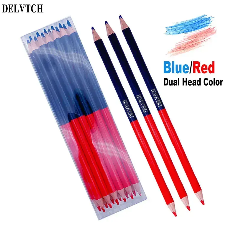 3 pces/6 pces/12 pces lápis de cor dupla vermelho azul 3.0 núcleo chumbo cabeça dupla para arte desenho esboço rascunho escritório escola trabalho nota marca